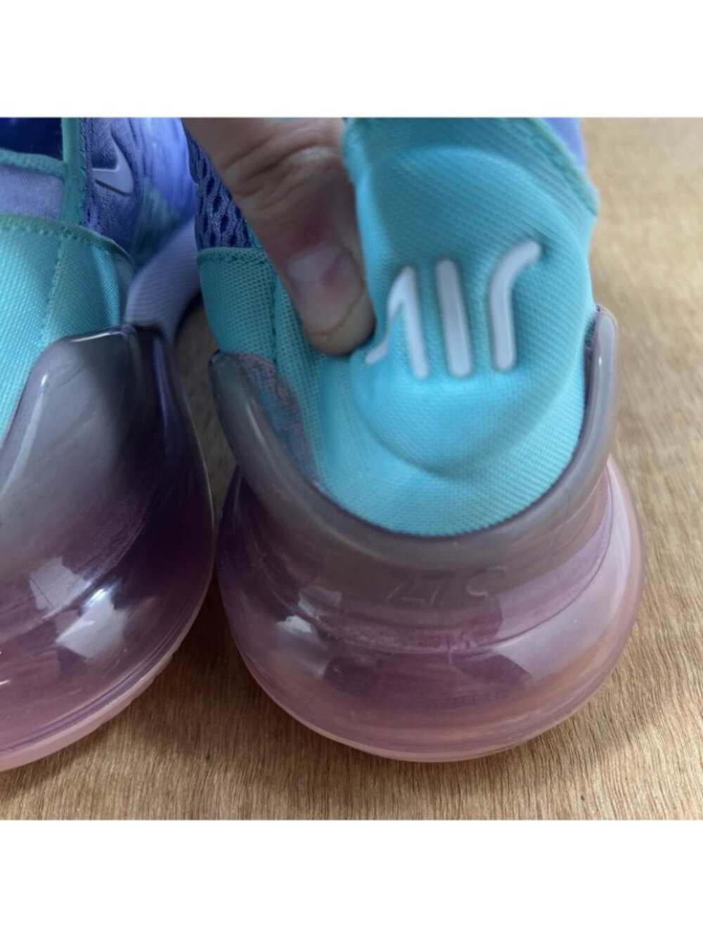 Nike Air Max 270 Athletic Shoes Women’s Purple Aqua US 8.5 Max Air Cushion - Picture 6 of 10